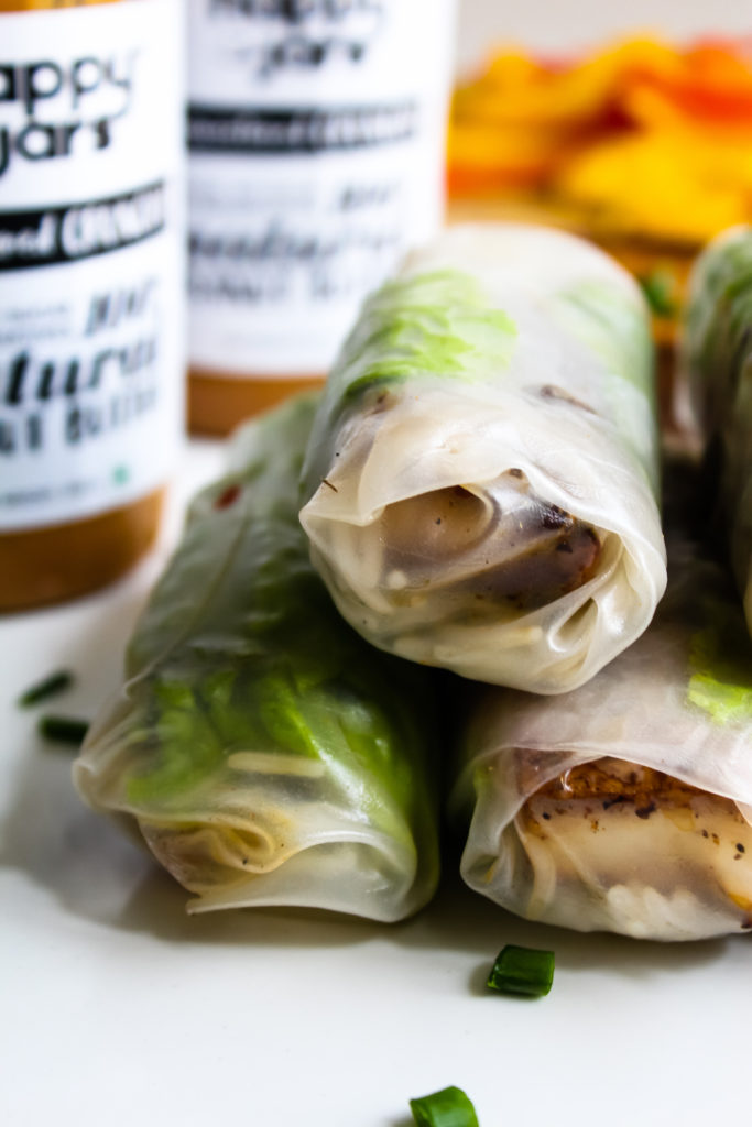 Summer Spring Rolls With Peanut Butter Dipping Sauce